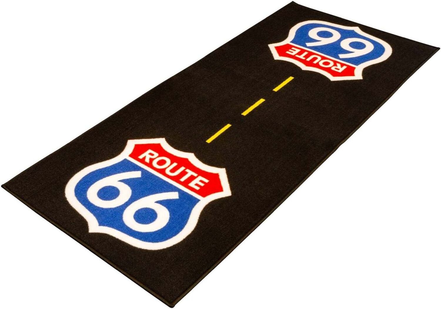 Biker Outfit Motorradteppich Route 66 Werkstatt Garagenmatte