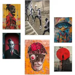POSTER Set Mit 6 Graffiti Straßenkunst A3 & A4 Rahmenlos