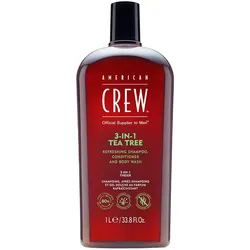 1L American Crew 3In1 Tea Tree Shampoo, Conditioner & Body Wash