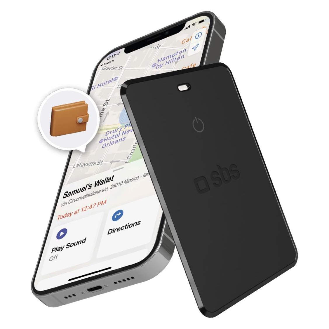 SBS Ultraflacher Objektsucher, kompatibel mit Apple Find My (Apple Find My) (TEFINDCARDAPK)