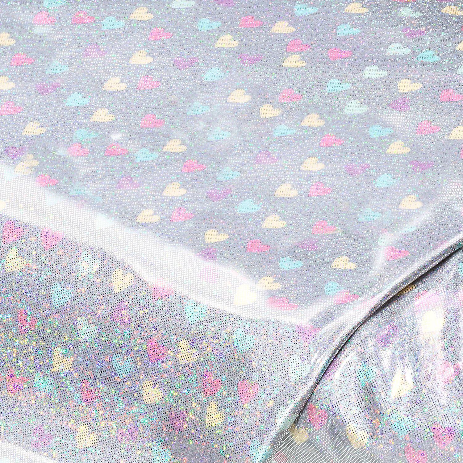 Regenjackenstoff „Folie Herzen“, bunt