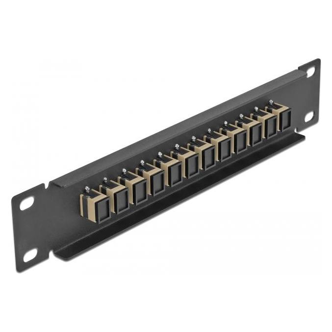 Delock 10? LWL Patchpanel 12 Port SC Simplex beige 1 HE schwarz (66762)