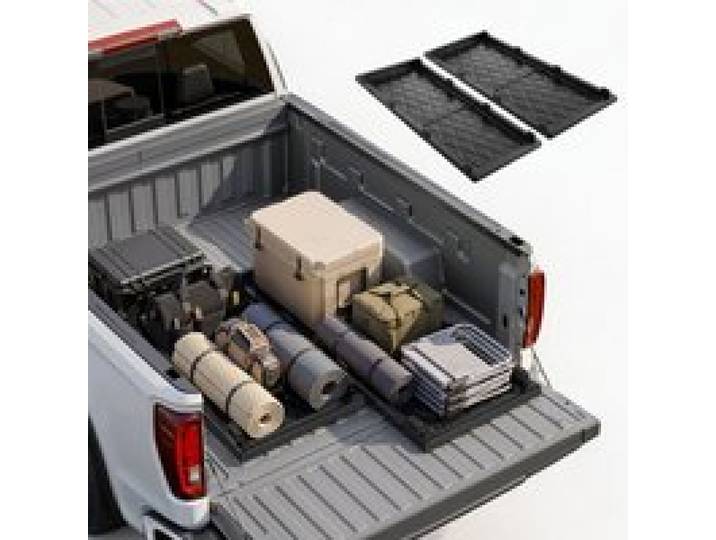 VEVOR 2 Stk. Ausziehbare Ladeflächenauszüge für Pickups 1422 x 533 mm HDPE, 226,8 kg Tragkraft, für Mid-Size-Pick-ups mit Ladeflächen bis 1,52 m Länge, mit 2 Nylongurten, Haken & 4 Befestigungslöchern