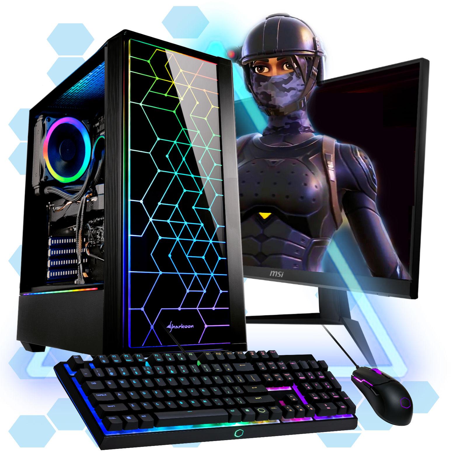 Gaming PC Komplett Set - AMD Ryzen 7 5700G - Radeon Grafik - 512GB M.2 NVMe SSD - 32GB DDR4 - Windows 11 - WLAN - 27" TFT - Tastatur/Maus - Gamer PC