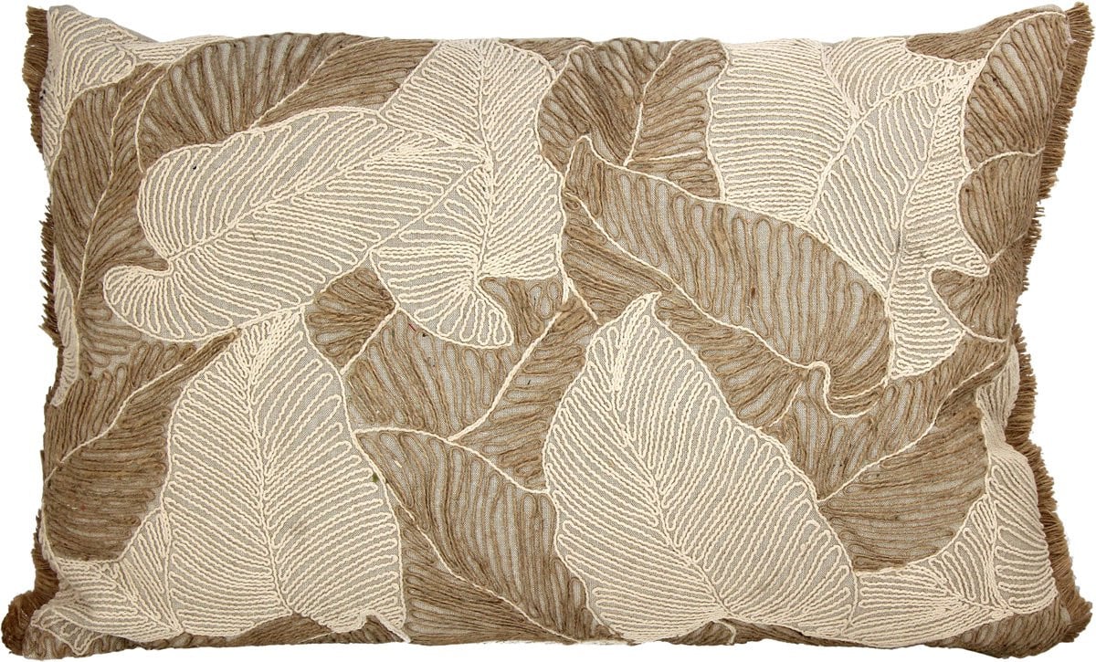 HD Collection Kussen Palm Leaf Katoen Natural 40x60 cm