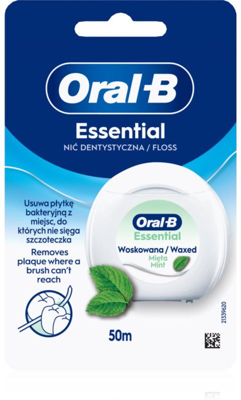 Oral-B Essential Floss Mint fil dentaire ciré saveur de menthe 50 m