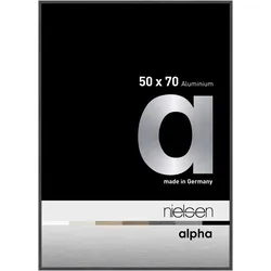 Nielsen Aluminium-Bilderrahmen Alpha  50 x 70 / Normalglas / Floatglas / Grau