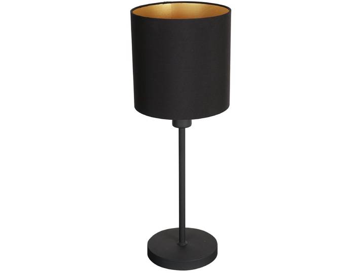 Tafellamp Noor 1563ZW - Zwart met Goud - E27 fitting - Metaal en Textiel - 55\,5 cm Hoog - Trendy Stijl - Mexlite
