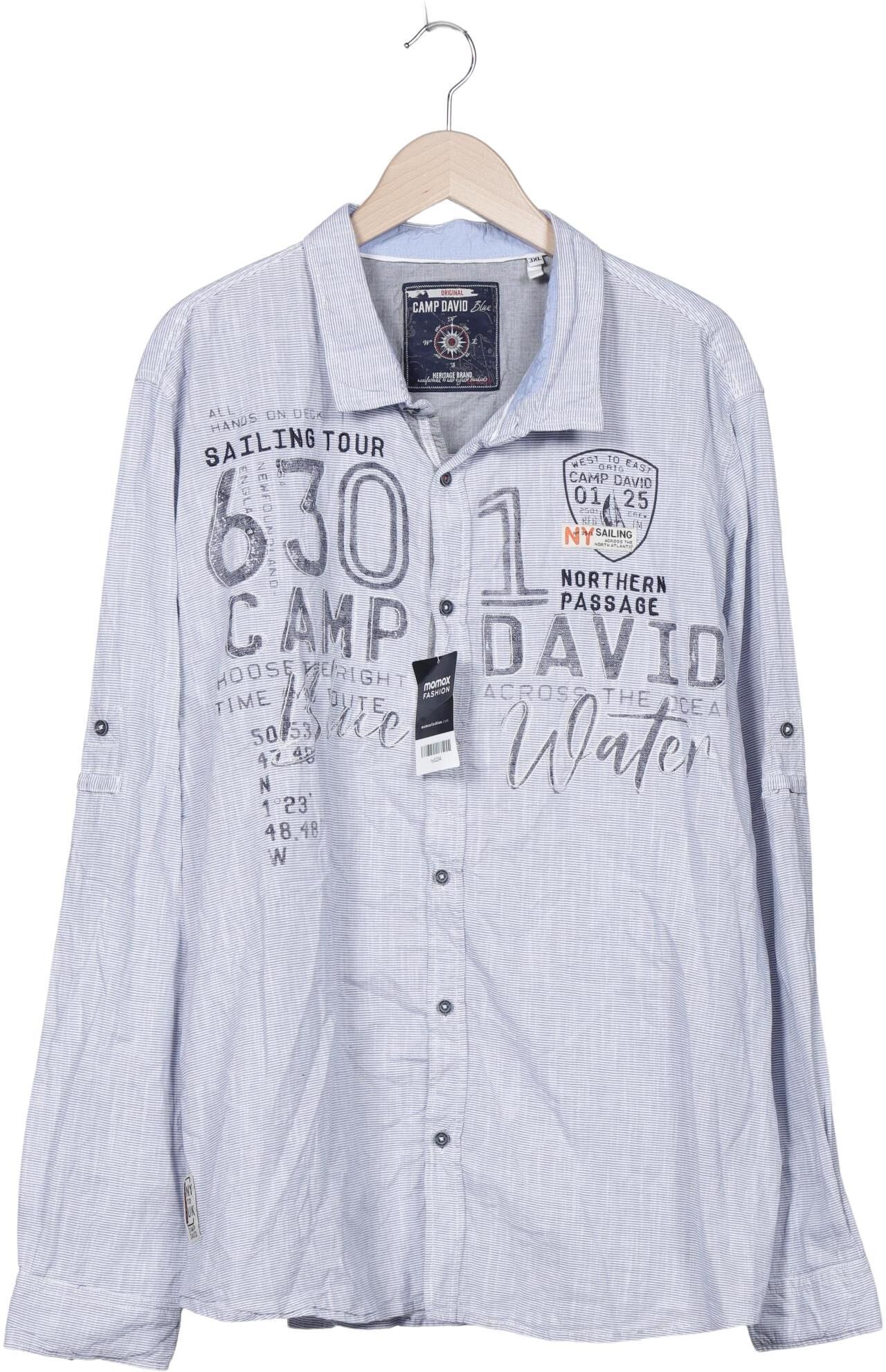 Camp David Herren Hemd, Hellblau, Gr. 3Xl, Baumwolle - Second Hand