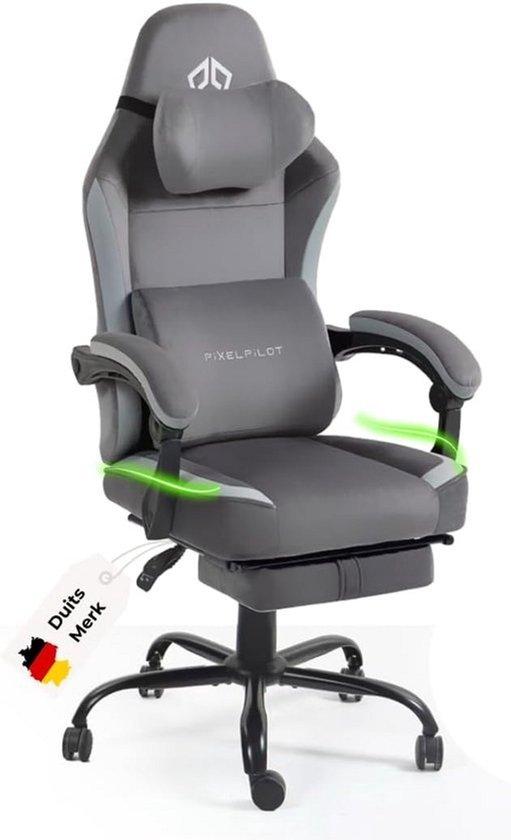Ergonomischer Gaming-Stuhl mit Fußstütze und atmungsaktivem Stoff für optimalen Komfort