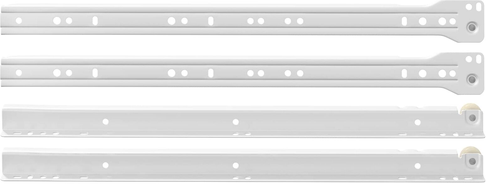 vidaXL Glissière de tiroir 2 pièces Blanc 400 mm Acier