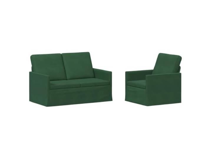 vidaXL Sofa-Set 2 pcs Dschungelgrün Cordstoff Bietet langfristige Unterstützung, Garantiert plüschige Entspannung, Verbessern die Nutzungskomfort