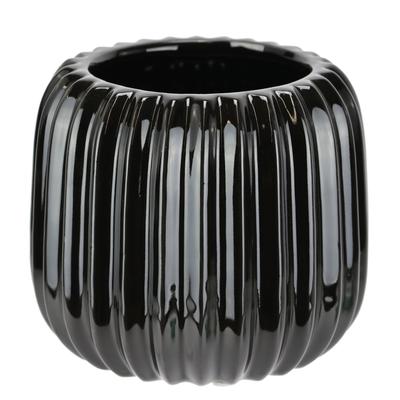 Dekovase I.GE.A. "Vase aus Keramik", schwarz, B:13cm H:11cm, Keramik, Vasen, Dekovase Blumenvase Modern für Tischdeko Tischvase Deko Trockenblume