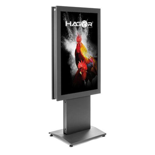 Hagor vis-it® HP Floorbase 40" Indoorstele Portrait inkl. Schutzglasscheibe 5820