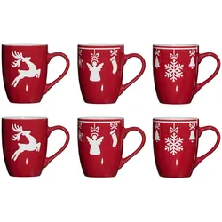 KAFFEEBECHER Navidad rot 360 ml 6er Set