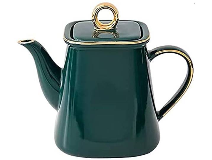 AMAXRcsy Ölkanne, Oliven- oder Essigflasche, auslaufsicheres Spenderset, 420 ml, Porzellan, modernes Gewürzset mit Staub- und auslaufsicherem Deckel (Grün, 1 Set)