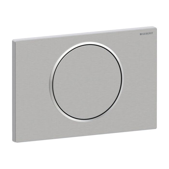 Geberit Betätigungsplatte Sigma 10 Round 115758SN5 Platte/Taste Edelstahl gebürstet, poliert, Edelstahl, für Spül-Stopp-Spülung