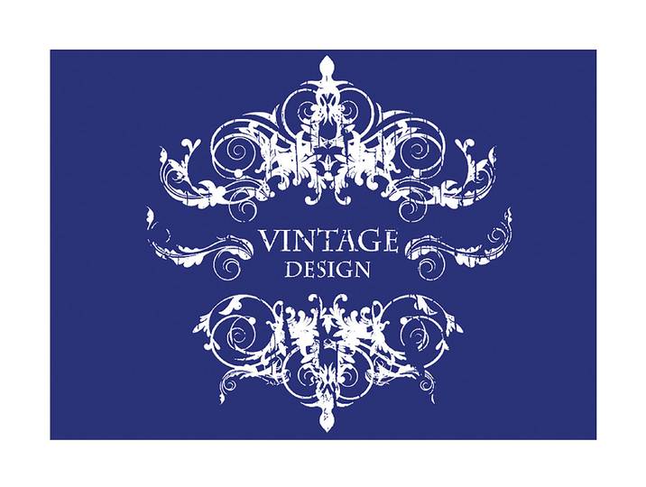 Siebdruck-Schablone Vintage Design, A4, 1 Schablone + Rakel, SB-Btl 1Stück