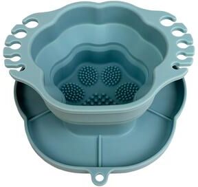 Market Central Cute Cat Paw Silicone Washing Mat Makeup Brush Cleaner Organizer blue