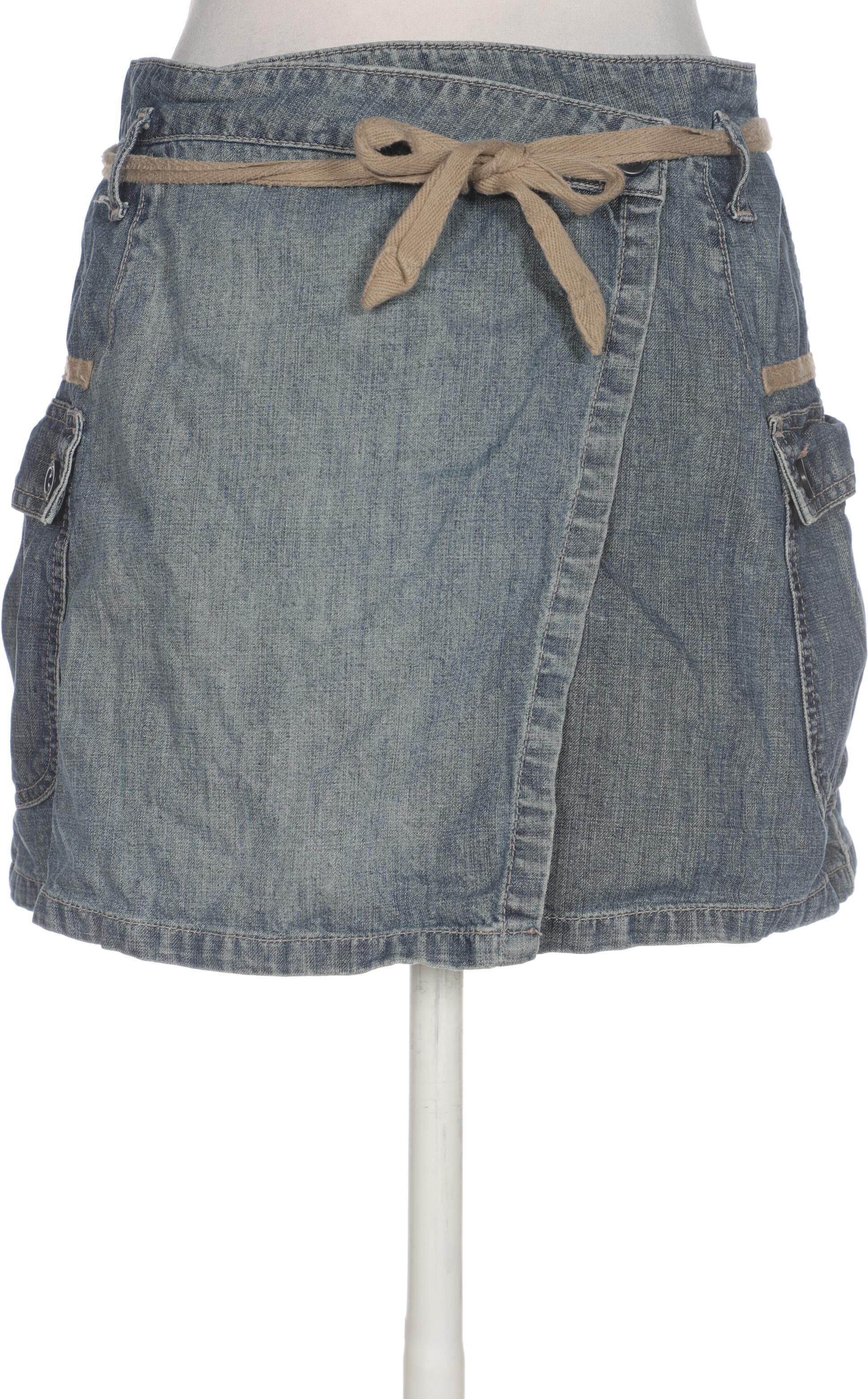 Massimo Dutti Damen Rock, Blau, Gr. W26, Baumwolle - Second Hand