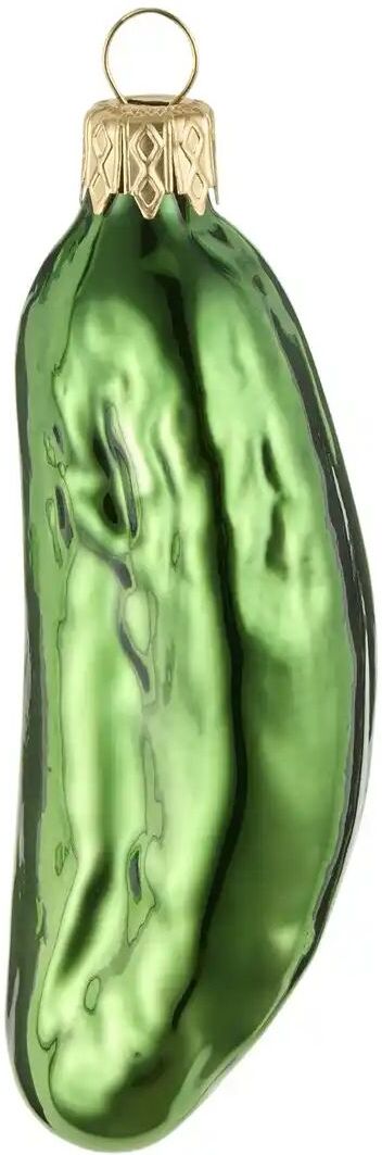 Höffner Anhänger Gurke   ¦ grün ¦ Glas,Aluminium ¦ Maße (cm): H: 10,5  Ø: 3.5