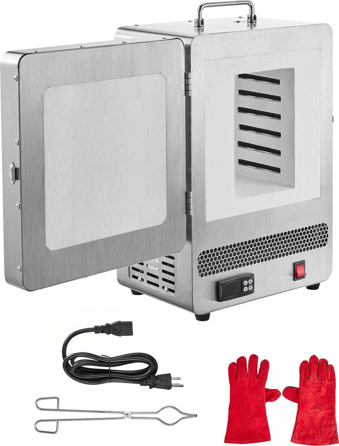 SucceBuy Elektrischer Schmelzofen 1650 W mit digitaler Steuerung, Brennofen für Wachsausschmelzguss, Tonarbeiten, Metallglühen und Keramikbrennen, maximale Temperatur 1200 , ausgestattet mit PID-Temperaturregelung