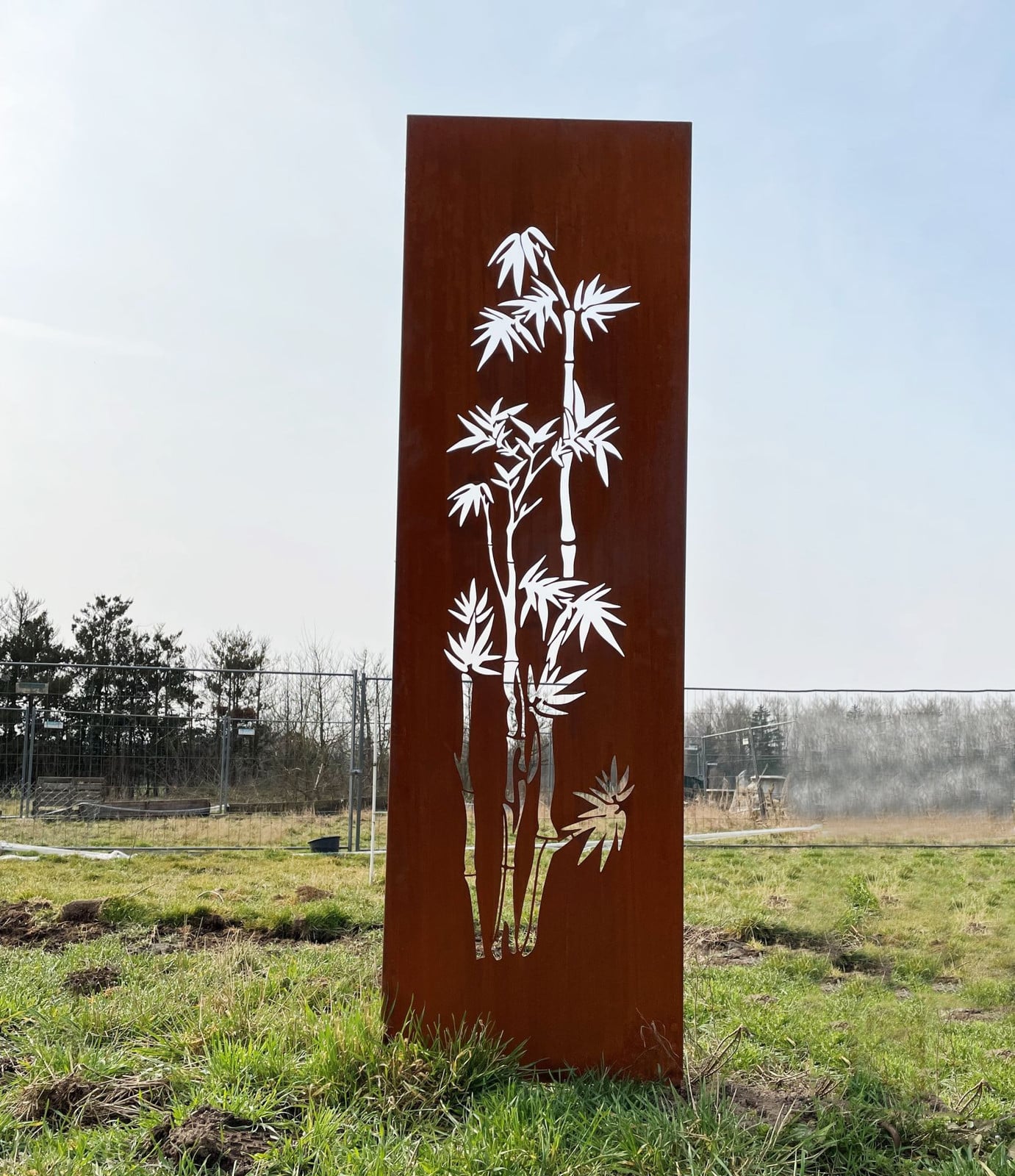 Edelrost Privacy Scherm met Bamboedesign, Weerbestendig Metaal, B/D/H: 50 x 165 cm