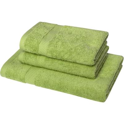 Handtuch Set DYCKHOFF "Planet", grün, 3 Stk., Walkfrottier, Walkfrottier, Obermaterial: 100% Baumwolle, Handtuch-Sets, 2 Handtücher (50x100cm), 1 Duschtuch (70x140cm)