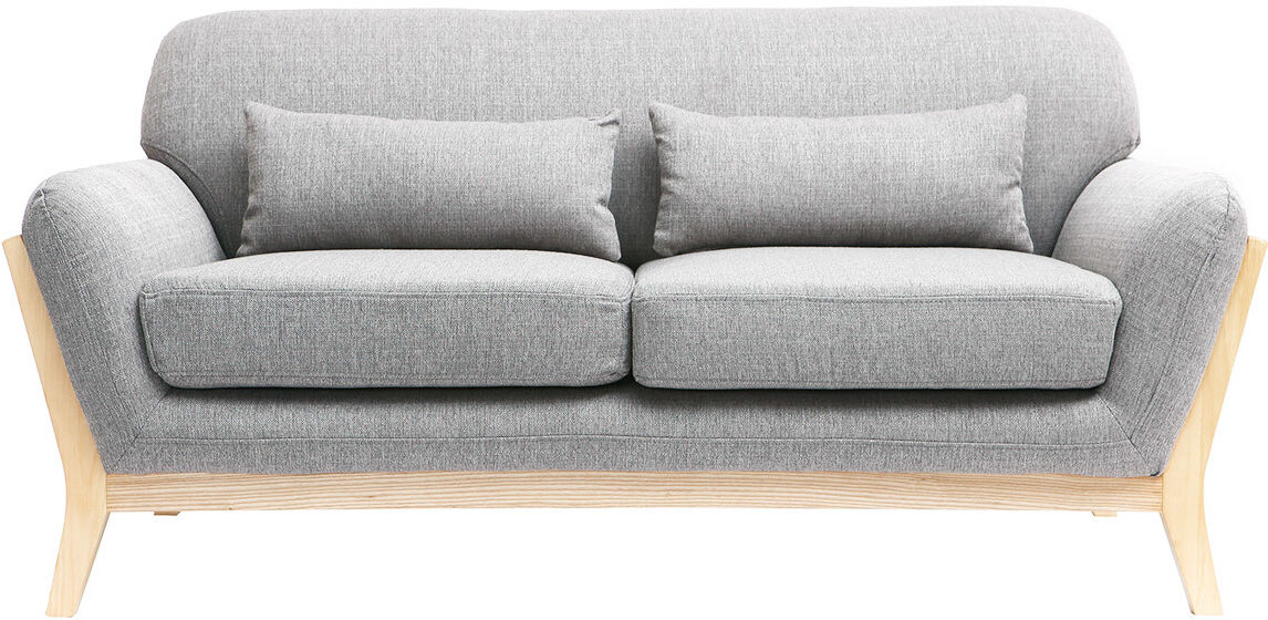 Miliboo Sofa skandinavisch 2 Plätze Grau Holzbeine YOKO