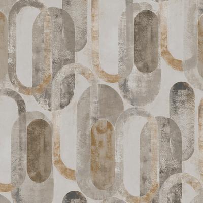 Sublime Oval Shapes Sand Gold Wallpaper