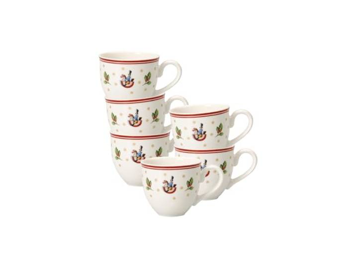 Villeroy & Boch Toy's Delight Mokka-/Espressotassen 6er Set, 100 ml, Tassen mit Weihnachtsdekor, Weihnachtsgeschirr aus Premium Porzellan, Weiß/Bunt