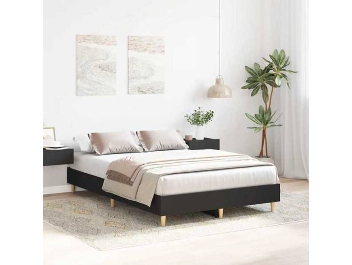 BEAU Structure/Cadre de lit - SARAZYJ - Lit double - Meuble de chambre - sans matelas - noir 120 x 190cm bois d'ingénieri
