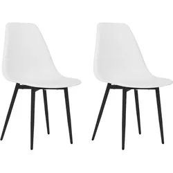 Décoshop26 - Set aus 2 Esszimmerstühlen im klassischen Design in Weiß PP DEC025476 DEC025476