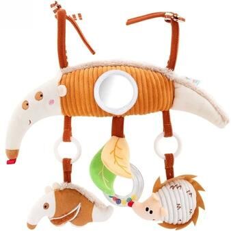 Uplifted Finds Baby Car Seat Stroller Activity Hanging Toy Infant Soft Plush With Wind Chimes fox & Hedgehog