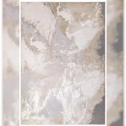 Wohnzimmerteppich Hochwertig Abstraktes Muster | 200x290cm | Gold-Grau-Beige-Champagner | Robust | Fleckenschutz | COMO-Nesso Kollektion Kadima Design