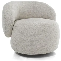 SESSEL Mao, Drehsessel mit runder Form, Beige, Chenille-Stoff