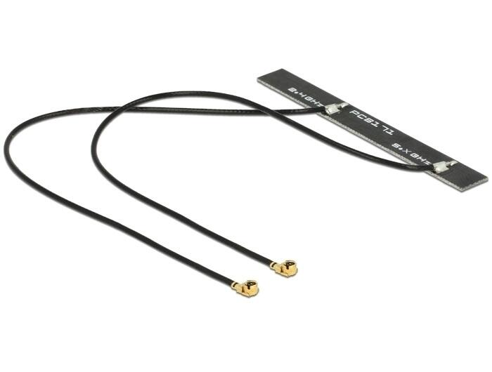 DeLOCK Dualband WLAN WiFi 6 Doppelantenne mit MHF I Stecker 88983