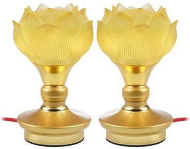 Snug & Styled Serene Glow LED Lotus Altar Lamps Set Of 2 For Buddha Shrine And Home Meditation Decor Serene Glow LED Lotus Altar Lamps Set Of 2 For Buddha Shrine And Home Meditation Decor
