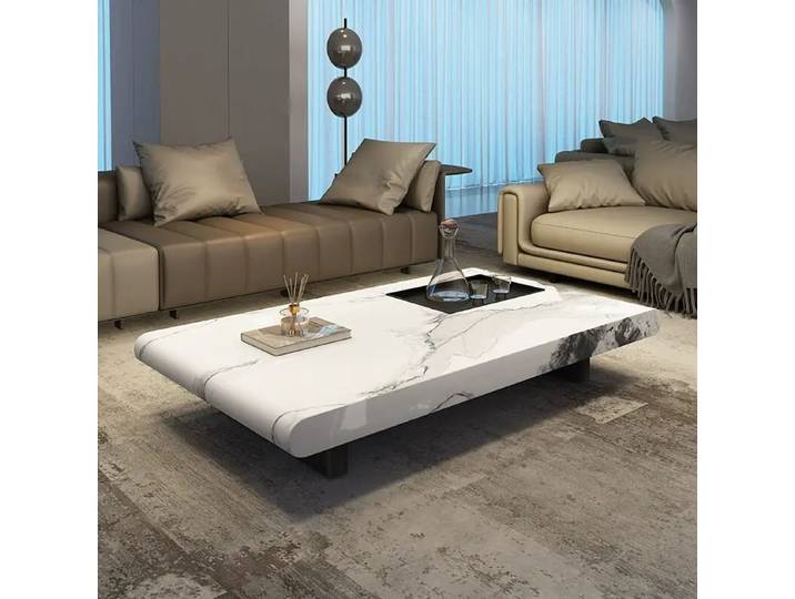 Table basse de salon en roche, mobilier moderne et simple, style nordique de luxe