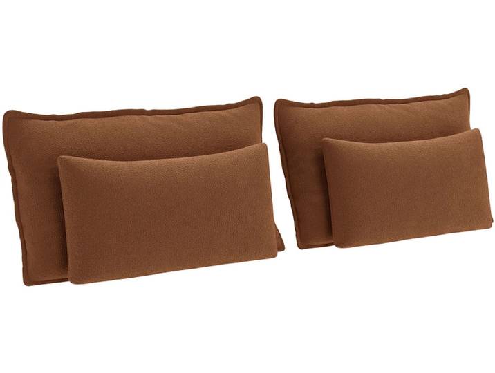 Set 4 Kissen EDEN 30x65cm cognacfarben unifarben
