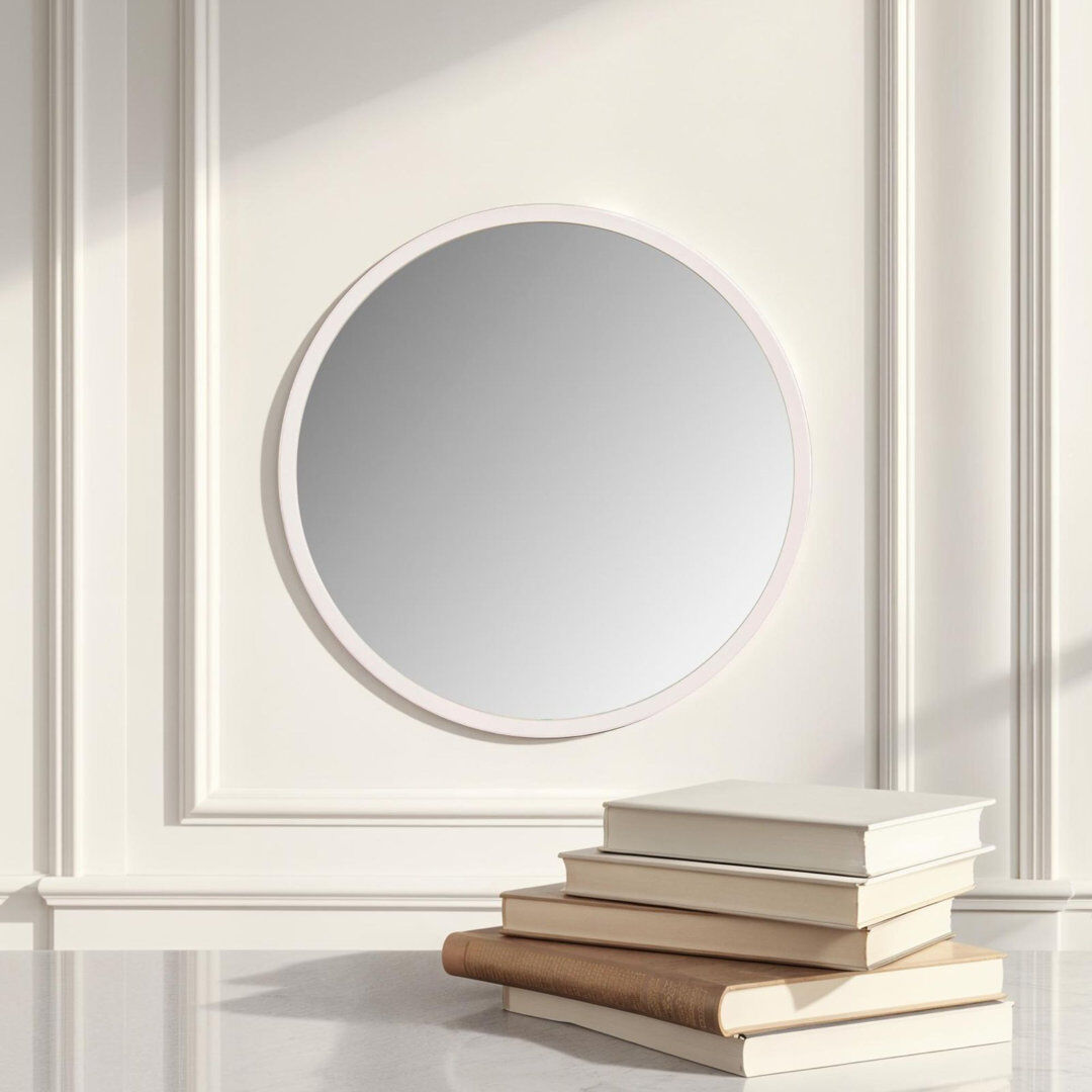 Zipcode Design Tabatha Round Wall Mirror White 102cm H x 102cm W