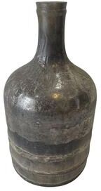 BIDK Home "Decorative Silver Glass Bottle/Vase Dia 5"" & H 10"" - LUSTER SILVER ETCHIN - LUSTER SILVER ETCHIN"