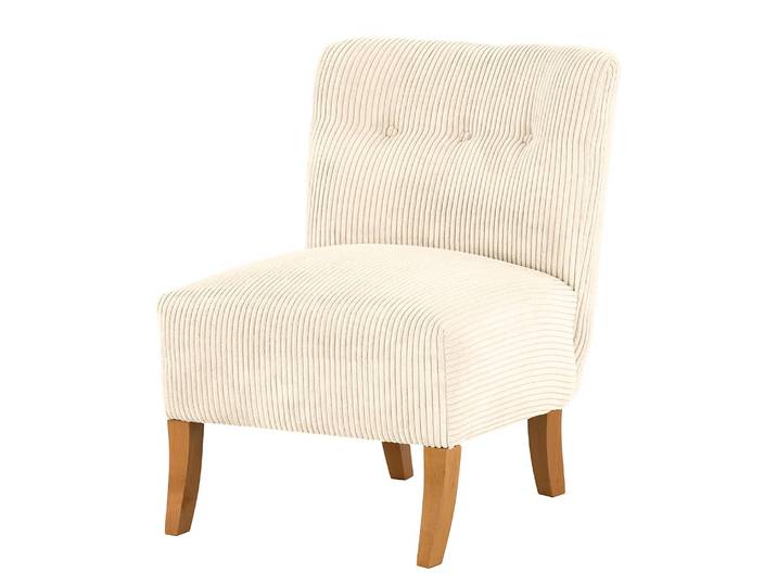 Fauteuil Tillet Blanc Velours côtelé Poppy 62 x 79 x 67cm