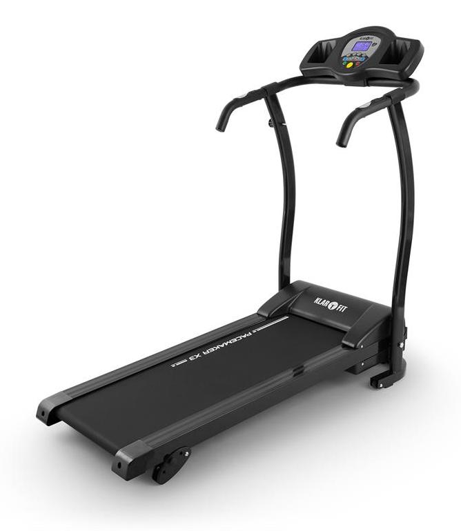 Klarfit Pacemaker X3 Laufband - 1,5 PS Treadmill, Laufbahn mit Trainingscomputer, Geschwindigkeit: 0,8 - 12km/h, LCD-Display, 12 Programme, Pulsmesser, anthrazit