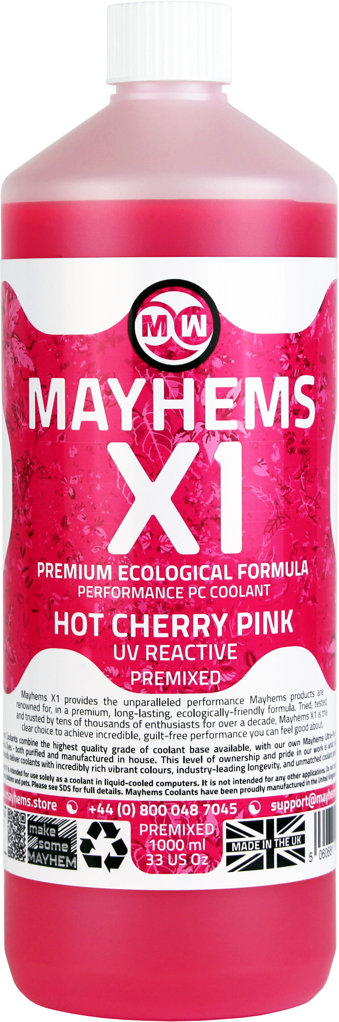 Mayhems Pre-Mix X1 UV Pink Hot Cherry 1000ml