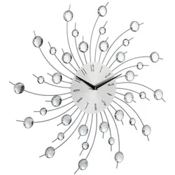 Relaxdays Wanduhr XL mit Glitzer Silber