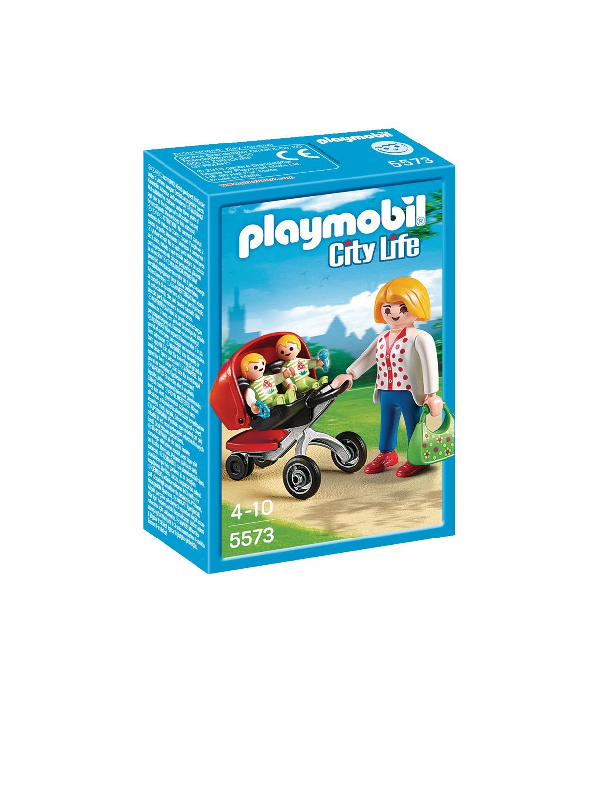 Playmobil Mutter mit Zwillingskinderwagen