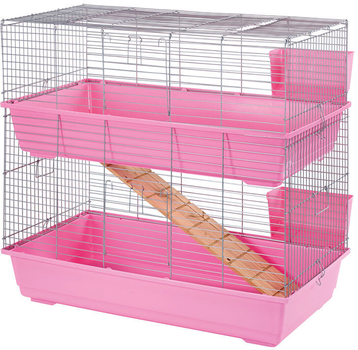 Archie & Oscar Dees Rabbit Cage Pink 100cm H X 100cm W X 54cm D