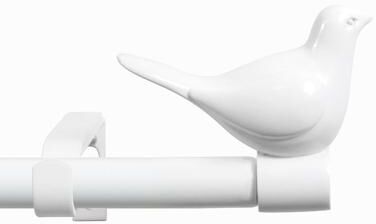"MERIVILLE 3/4"" Diameter Farmhouse Single Window Curtain Rod, Bird Finials"