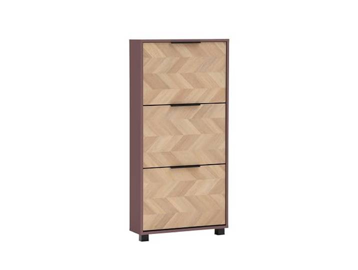 Schildmeyer Schuhschrank Schuhkipper Piazza 160857, Mauve/Fischgräten Dekor, 59,8 x 19,5 x 124,5 cm, platzsparend durch geringe Tiefe